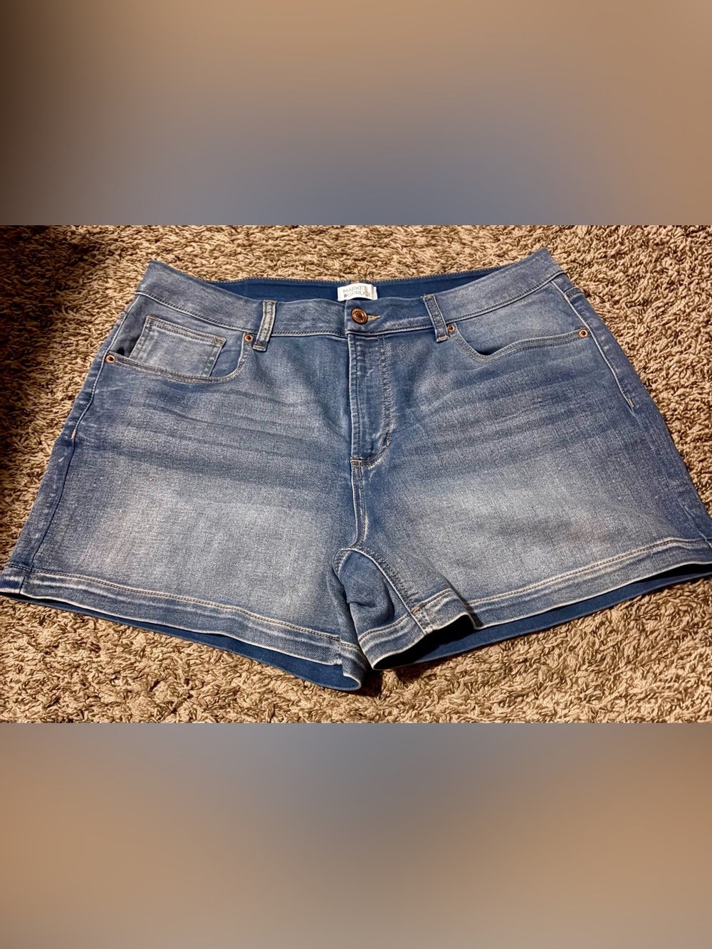 💙 Market & Spruce Denim Shorts | Women’s Size 14 | Stretch Mid-Rise Jean Shorts